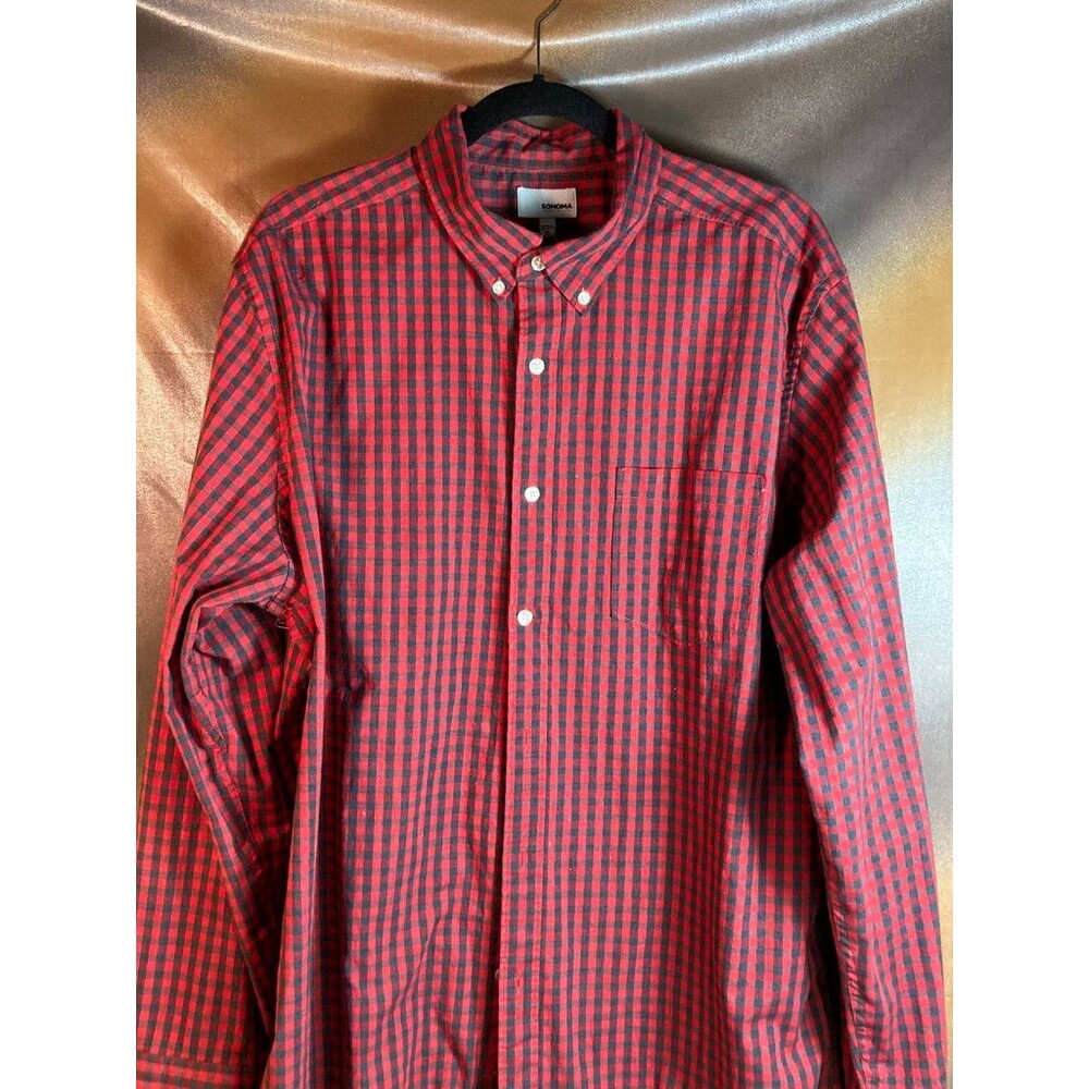 Button down buffalo plaid shirt  Sonoma XL 54” chest  W